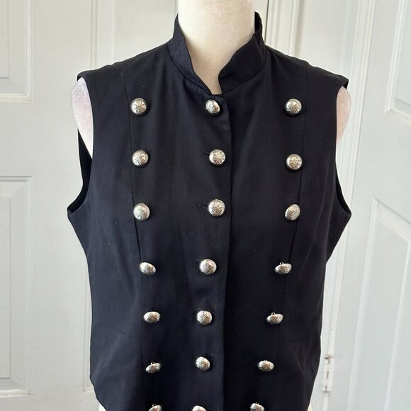 Vintage Scott Taylor Military Vest Rayon & Wool 21 Silver Buttons USA Sz Medium - Picture 3 of 14